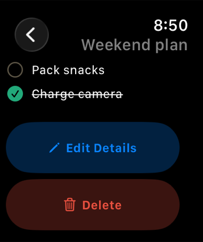 A poll open on Apple Watch with tappable voting options
